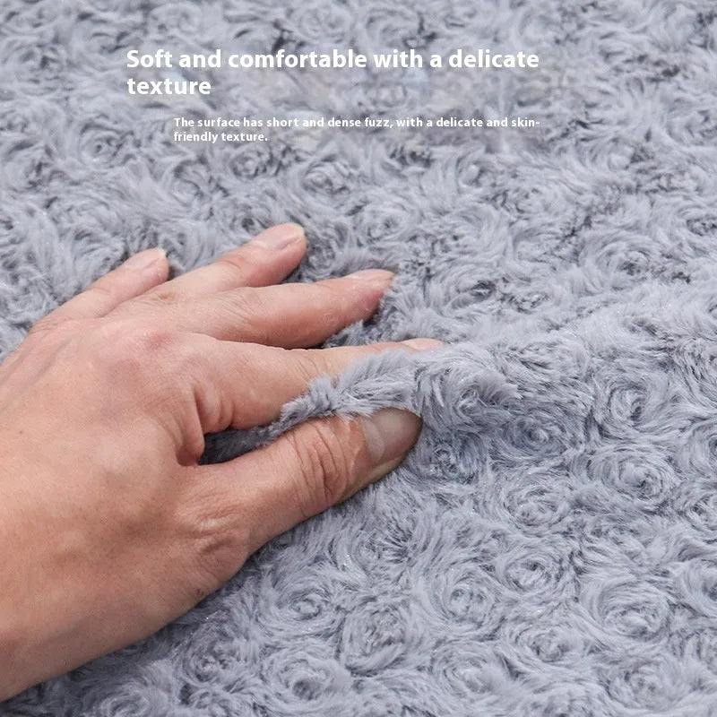 A light grey soft fabric dog kennel for large dogs, shown with size dimensions labelled.