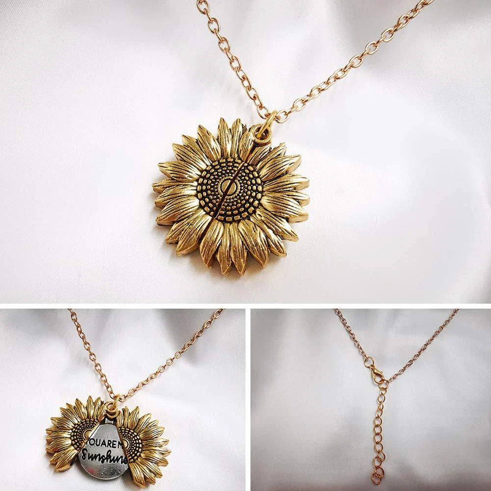 Radiant sunflower pendant necklace in various colors and quantities