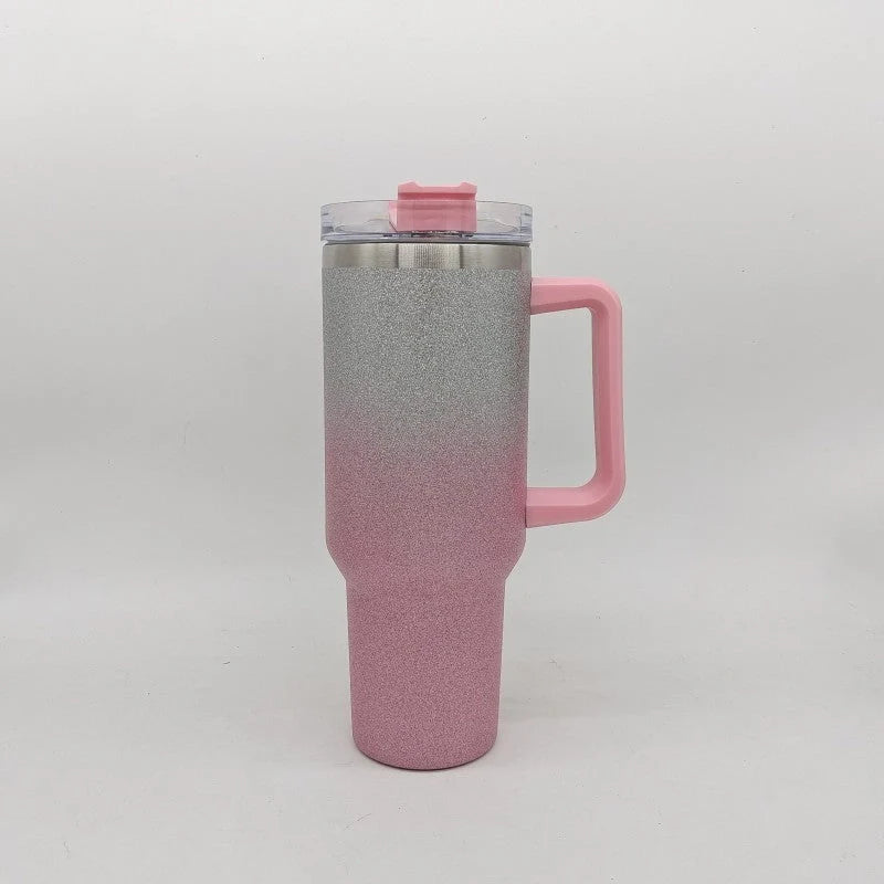 Double-layer stainless steel vacuum insulation cup in various colours, perfect for keeping drinks hot or cold.