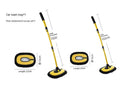 Telescopic curved car wash brush with aluminium handle and chenille mop head