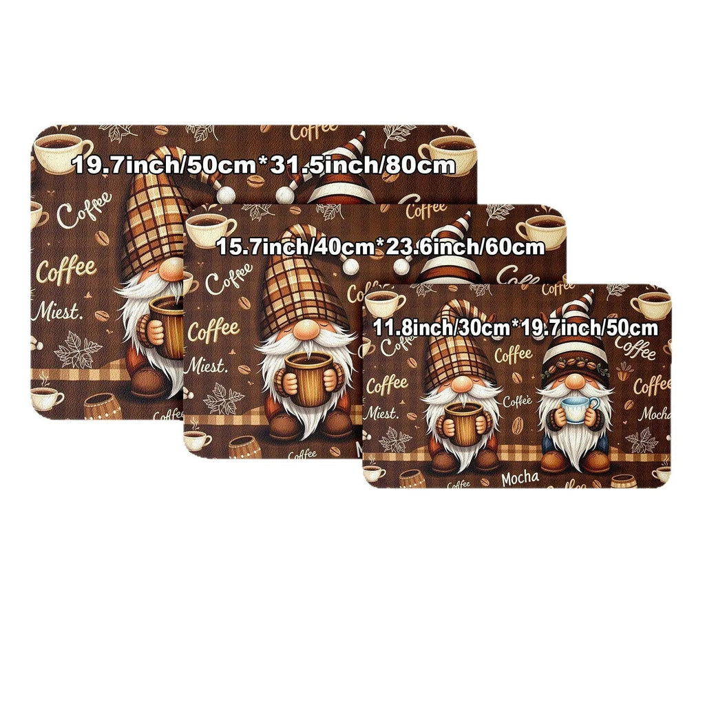 Square PVC draining pad for coffee maker with letter coffee theme print on kitchen countertop