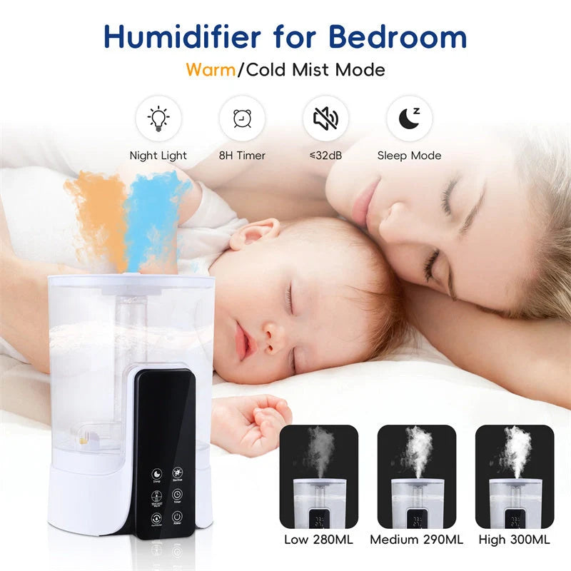 6L large-capacity humidifier with UV sterilization and remote control