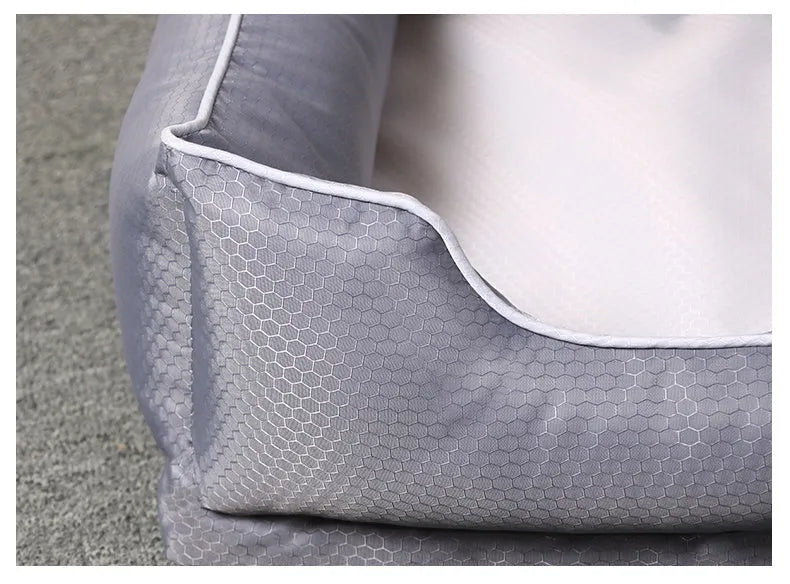 Dark grey removable non-stick pet bed for dogs and cats, side view