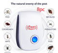 White ultrasonic electronic mosquito and mouse repeller plug-in device for indoor household pest control