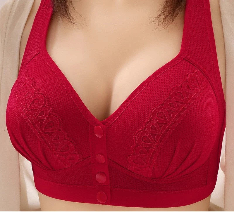 Thin Front Open Button Vest Style Bra in various colours and sizes