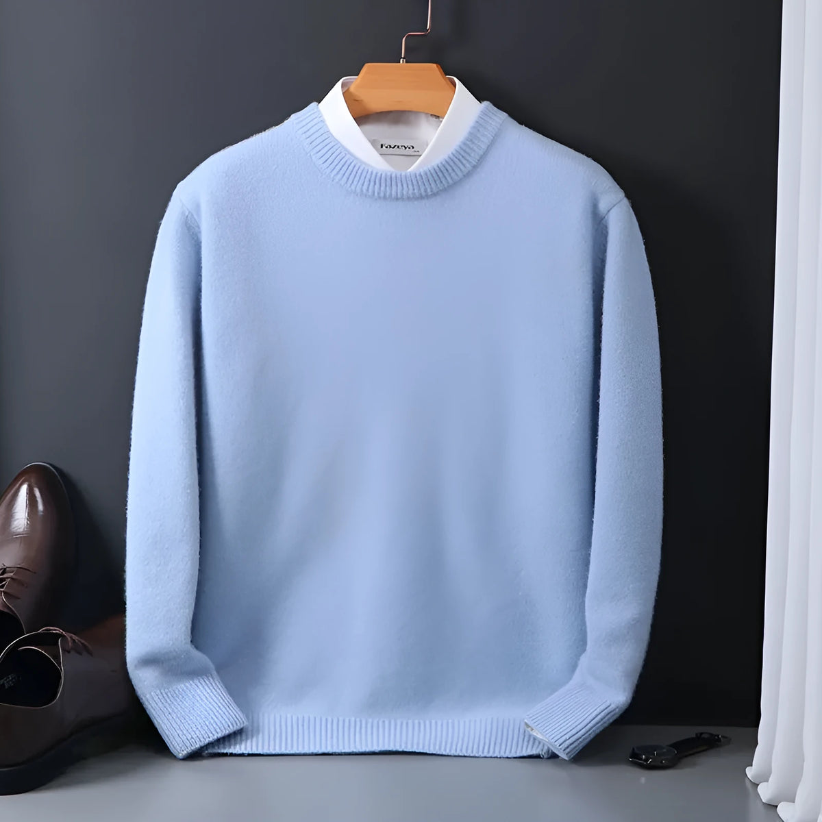 Round neck loose oversized Vinylon knit sweater batwing sleeve long sleeve casual top spring autumn