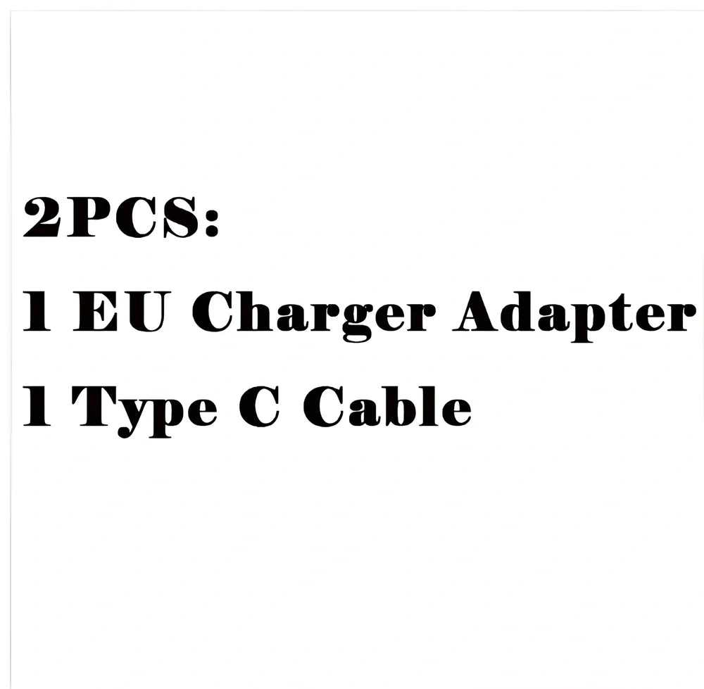 Black 1.2m fast charging Type-C cable with EU adapter, 18W output for quick device power-up
