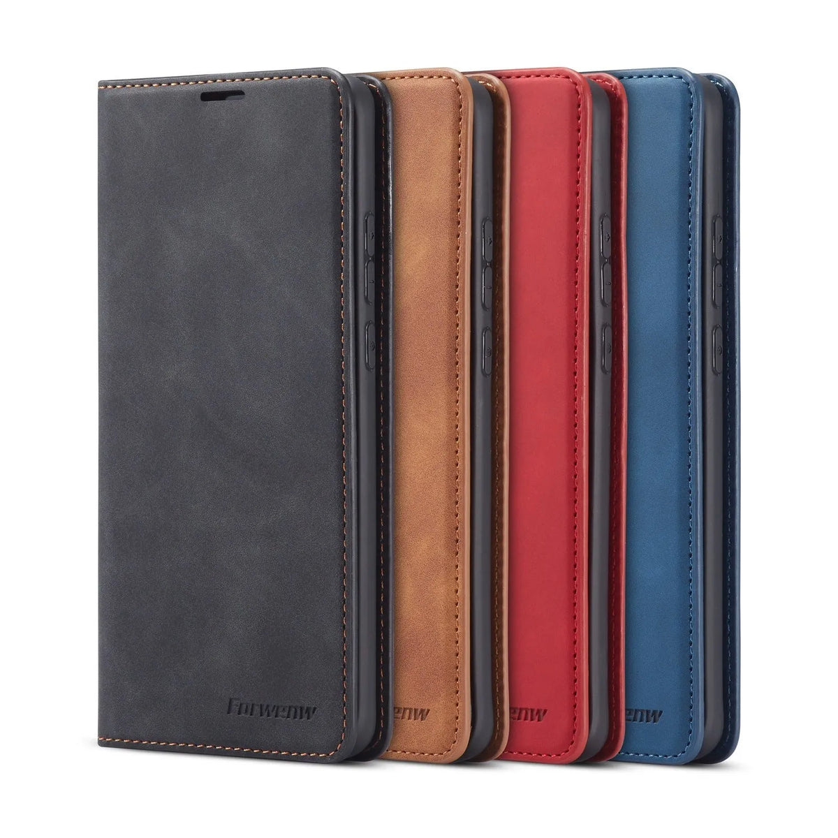 Flip-style card-inserting mobile phone case in black for Huawei P40Pro with card slots visible
