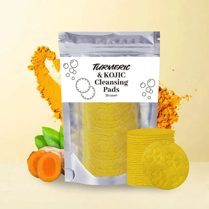 Luxurious Turmeric Cleansing Pads for a Deep, Soothing Facial Experience - Soft, Gentle Texture, Infused with Turmeric, Effectively Removes Excess Oil and Impurities