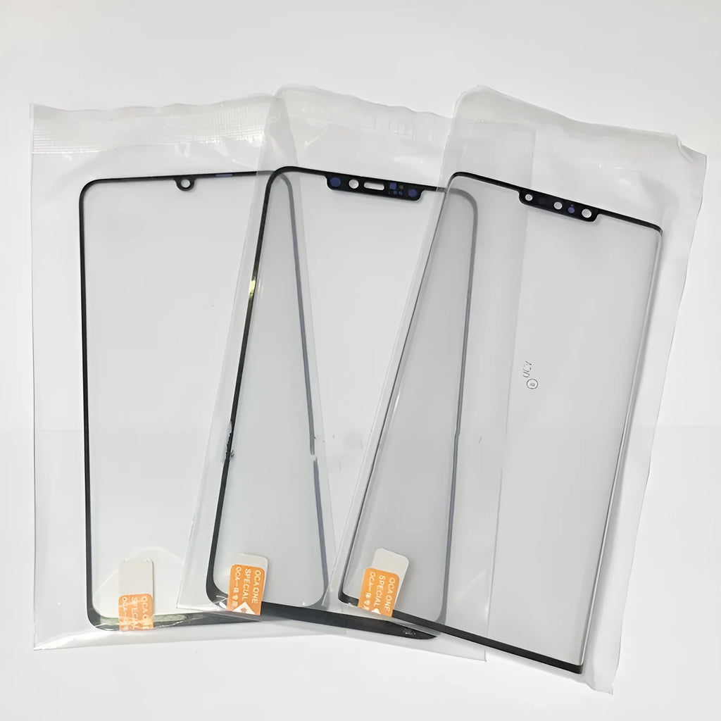 Replacement touch screen glass for OnePlus 7 Pro mobile phone showing front view.