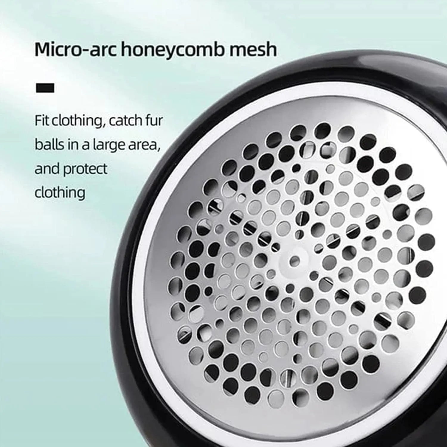 White or green USB rechargeable electric lint remover for clothing with removable lint collector container.