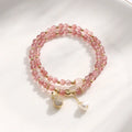 Women's geometric strawberry quartz crystal bracelet for money drawing