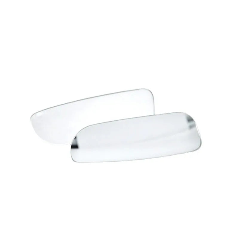 Universal adjustable car blind spot mirror with glass lens and adhesive mount shown in multiple colours.