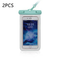 PVC full transparent mobile phone waterproof bag in blue for outdoor use at the beach