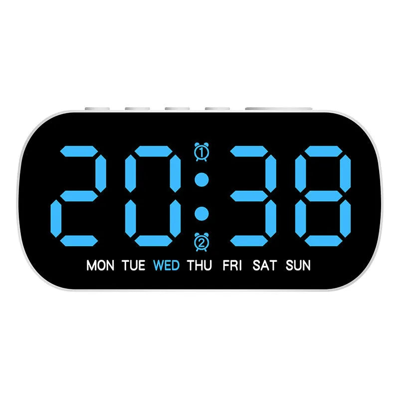 Simple multi-purpose LED digital alarm clock with plastic shell, 10mm thickness, five colours