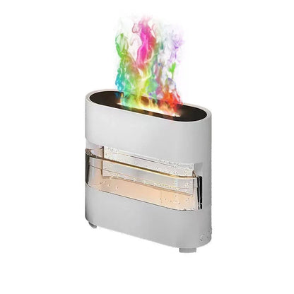 Relaxing Mist Humidifier with Lifelike Flame Effect - Create a Serene Ambiance in Your Home or Office