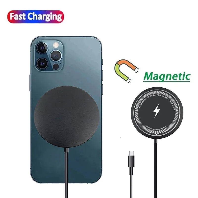 1-to-2 PD magnetic wireless charger in Silver Grey with Type-C input and dual charging positions