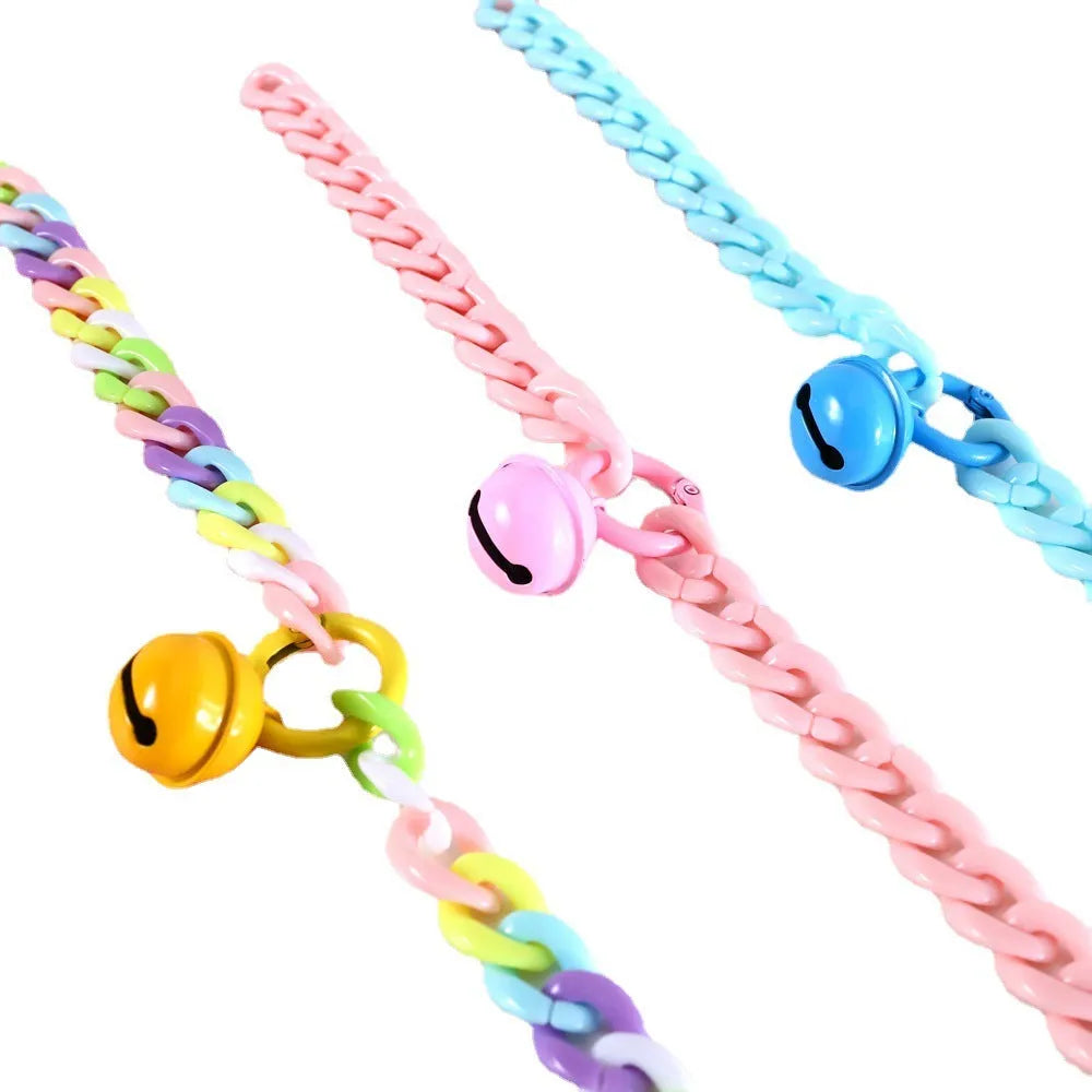 Adjustable plastic pet collar in macaron candy colours for cats dogs rabbits with S and M sizing