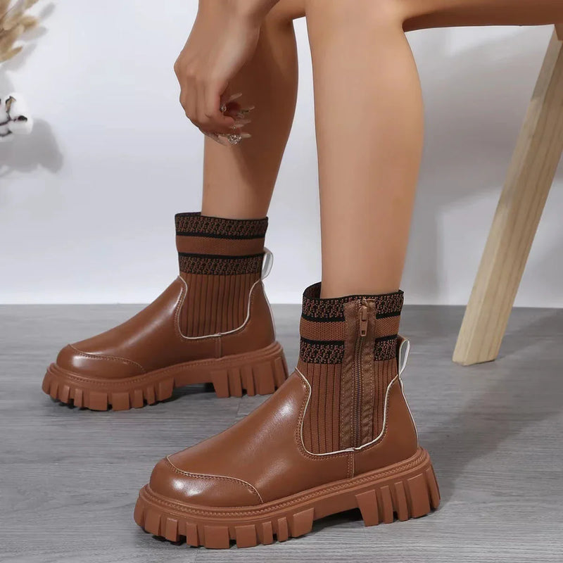 Stylish Zipper Boots with Non-Slip Sole for Women