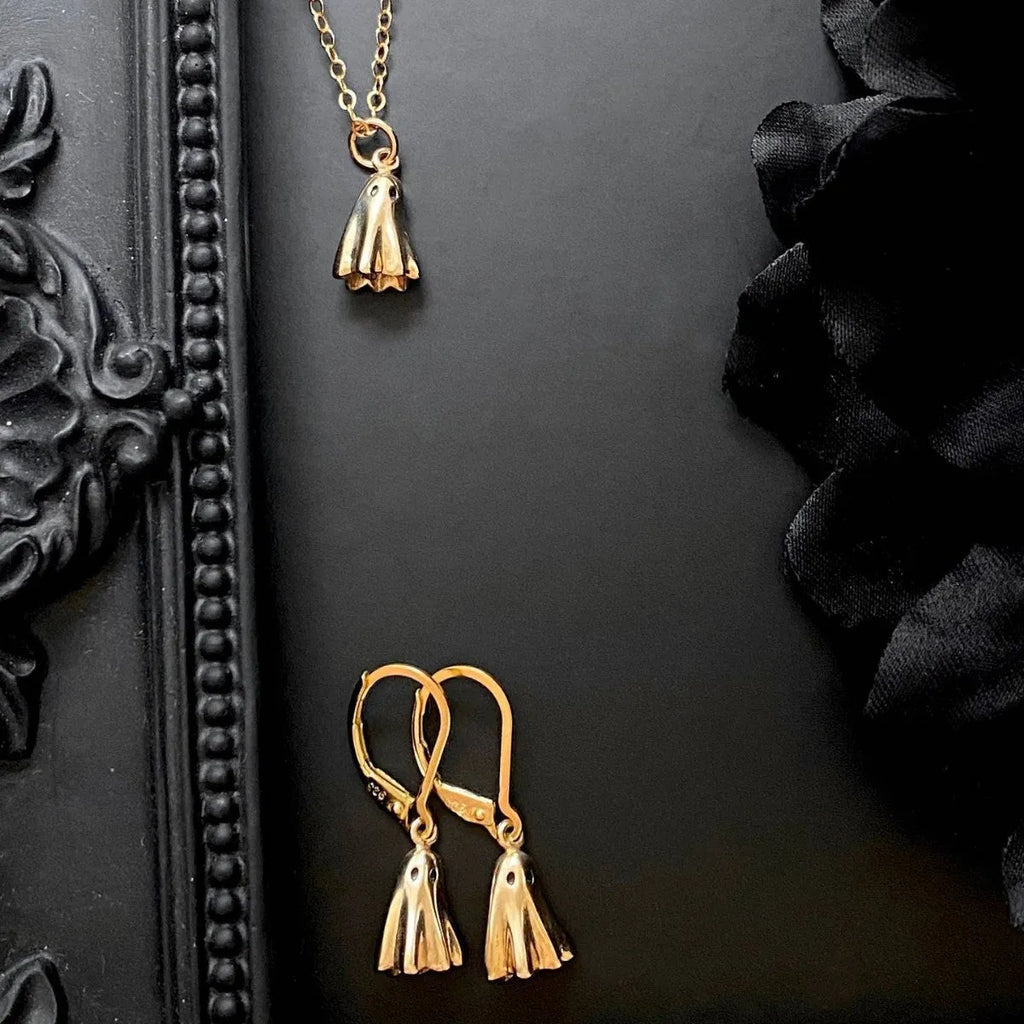 Electroplated titanium steel ghost pendant necklace with stainless steel chain options