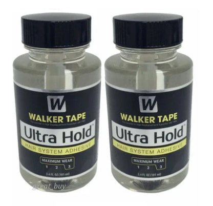 Black wig adhesive tape container with invisible strong-hold formula for hairpiece attachment