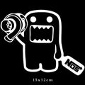 Black and white cartoon-style PVC car sticker measuring 15cm by 12cm for vehicle personalisation.