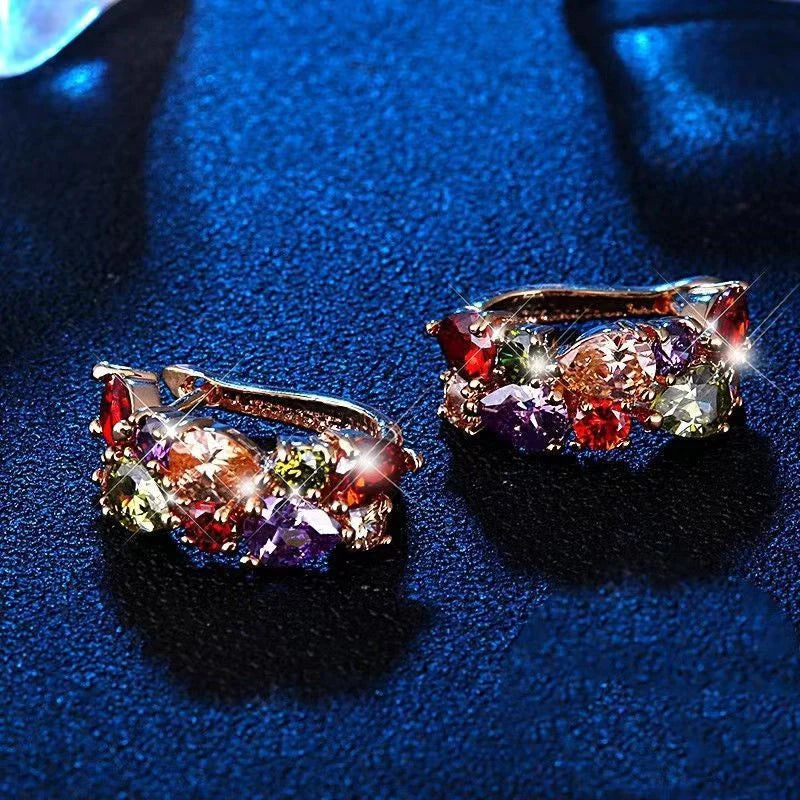 Diamond Crystal Zircon Ear Clip Affordable Luxury Earrings in various colours