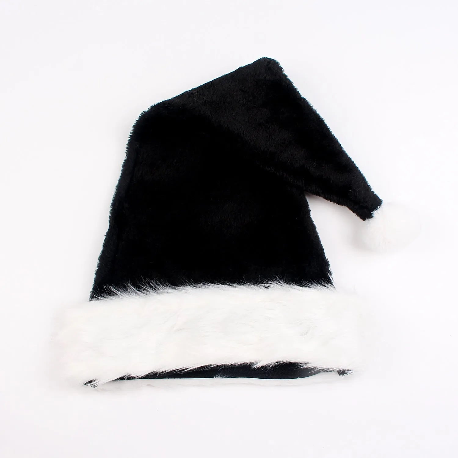 Plush plus-size Christmas hat in red and black colour combination with European classical style