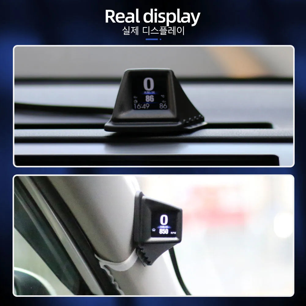 AP-1 car HUD head-up display with 2.5-inch LCD screen in black