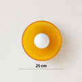 Round glass ceiling light in white for entry porch corridor, 25cm diameter, modern simple style