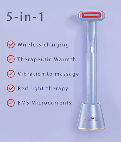 360 Degrees Rotary Eye Massage Wand with Red LED Light Therapy for skincare