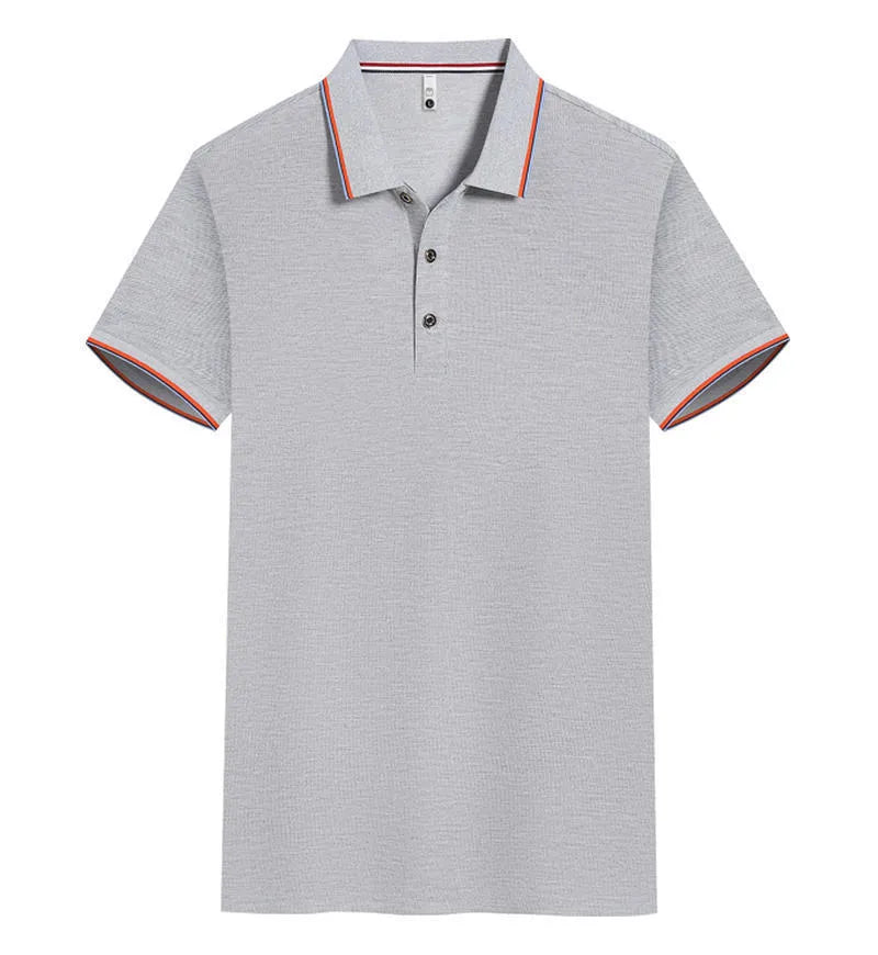 Slim fit cotton blend short sleeved shirt shown in multiple colours including red, navy blue, and white.