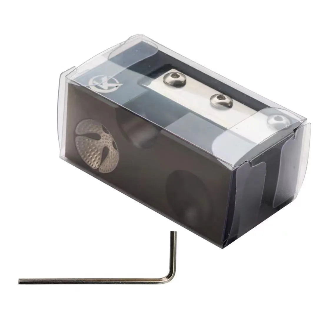 Black all-metal billiard cue leather head repair device for tip maintenance