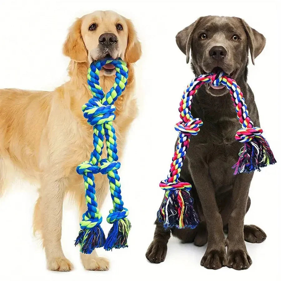 Heavy-duty cotton rope dog toys for large breeds with dental health benefits