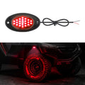 12V car LED chassis ambience light in ABS housing with five colour options on a dark vehicle underside