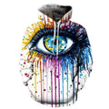 Spill Milk 3D printed unisex hoodie in splash paint design with O-neck and front pocket