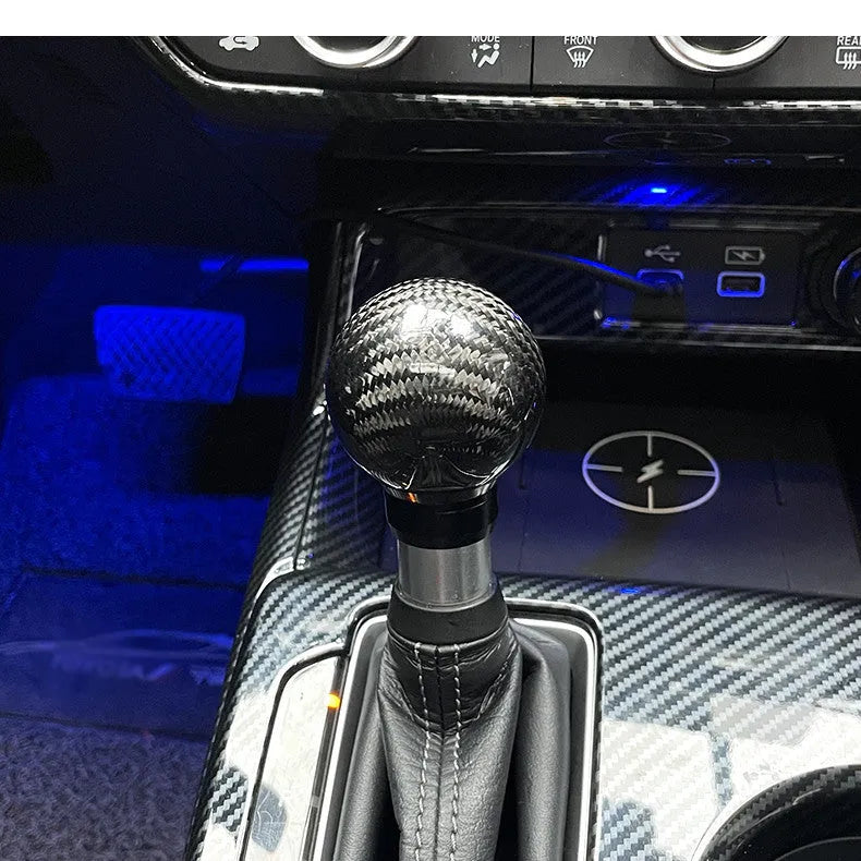 Carbon fibre automatic gear lever handle head in black for 11th generation Civic