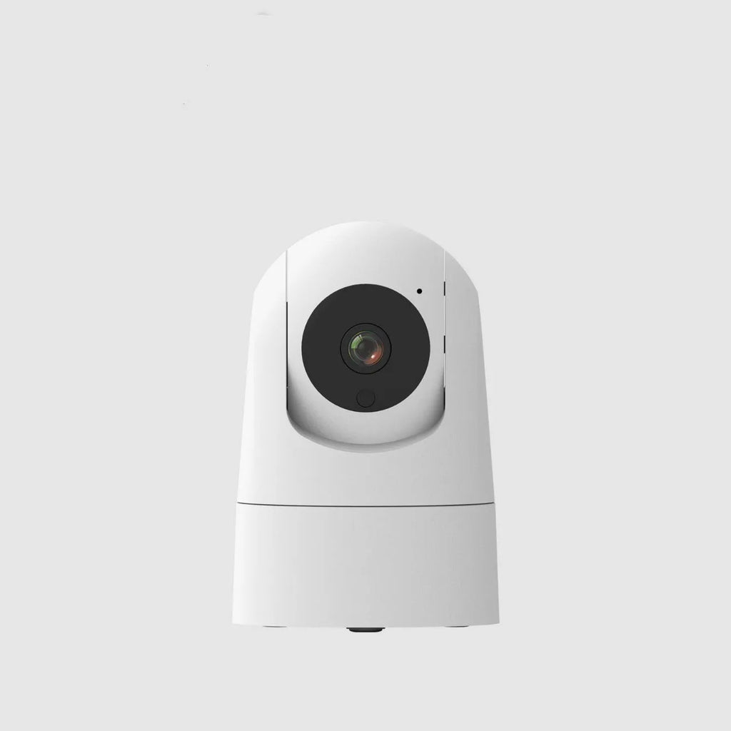 Indoor 5G dual-band shake head security camera with compact square design on a table.