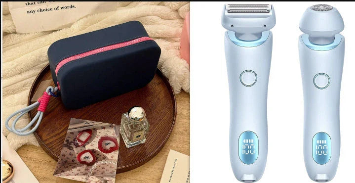 An electric shaver for women with foil and rotating heads for comprehensive hair removal