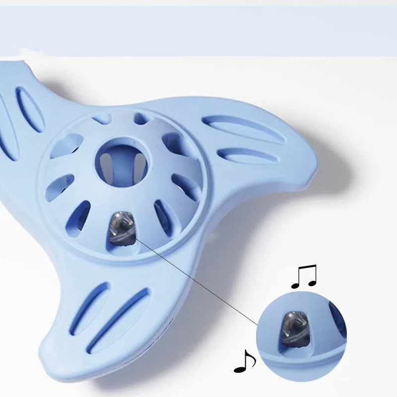 Blue rubber bone molar shaped dog chew toy for medium and large breed dogs