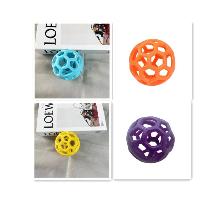 TPR dog chew ball toy in various colours for interactive play and teeth cleaning