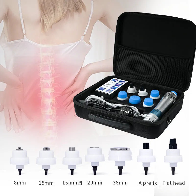 Household electromagnetic shock wave beauty health instrument with remote control in 3621 aluminum case