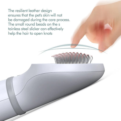 Powerful and quiet pet hair dryer with stainless steel slicker brush attachment