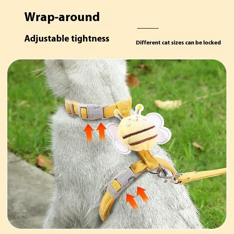 Pet hand holding rope set with chest strap, four colour options, sizes XS to M