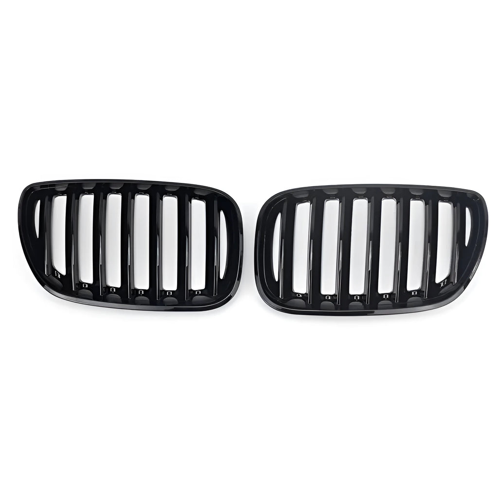 Bright black ABS plastic grille modification kit for BMW X5E 53 front styling