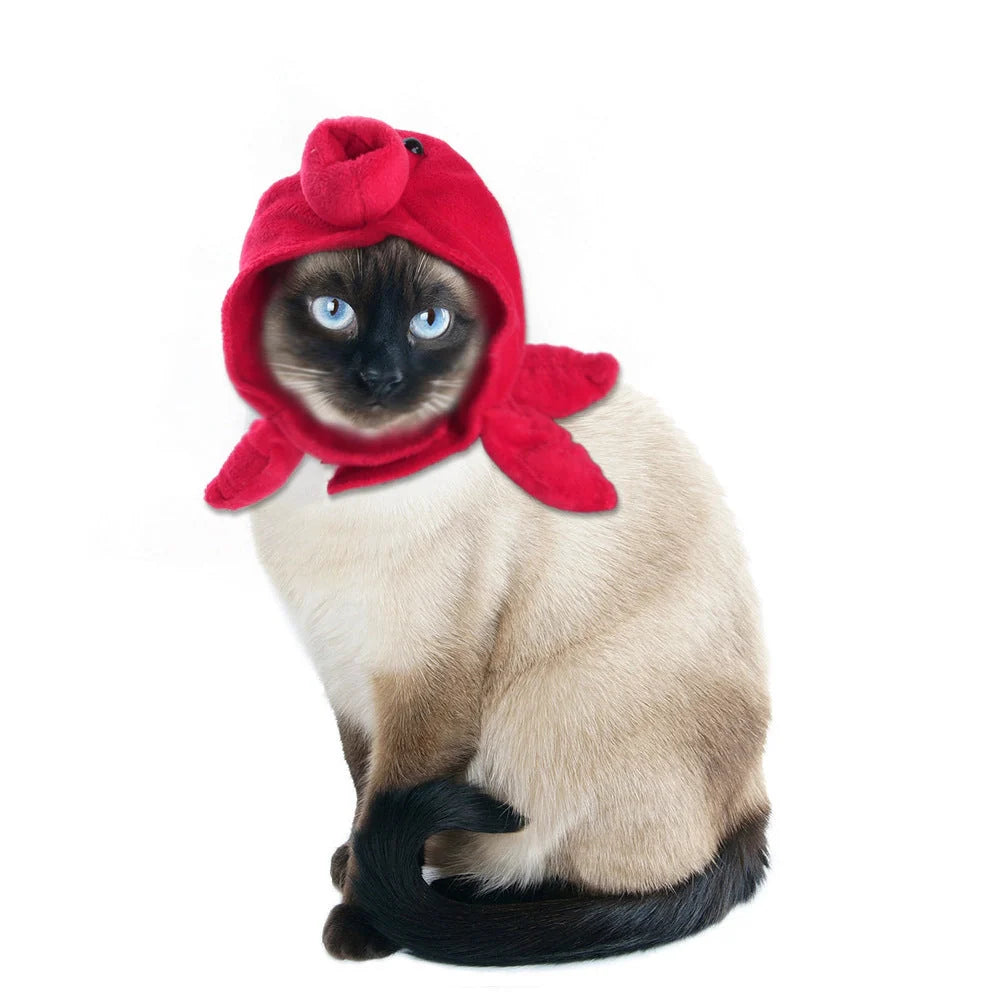 Cartoon-style cloth hat for cats in various designs, perfect for warmth and style