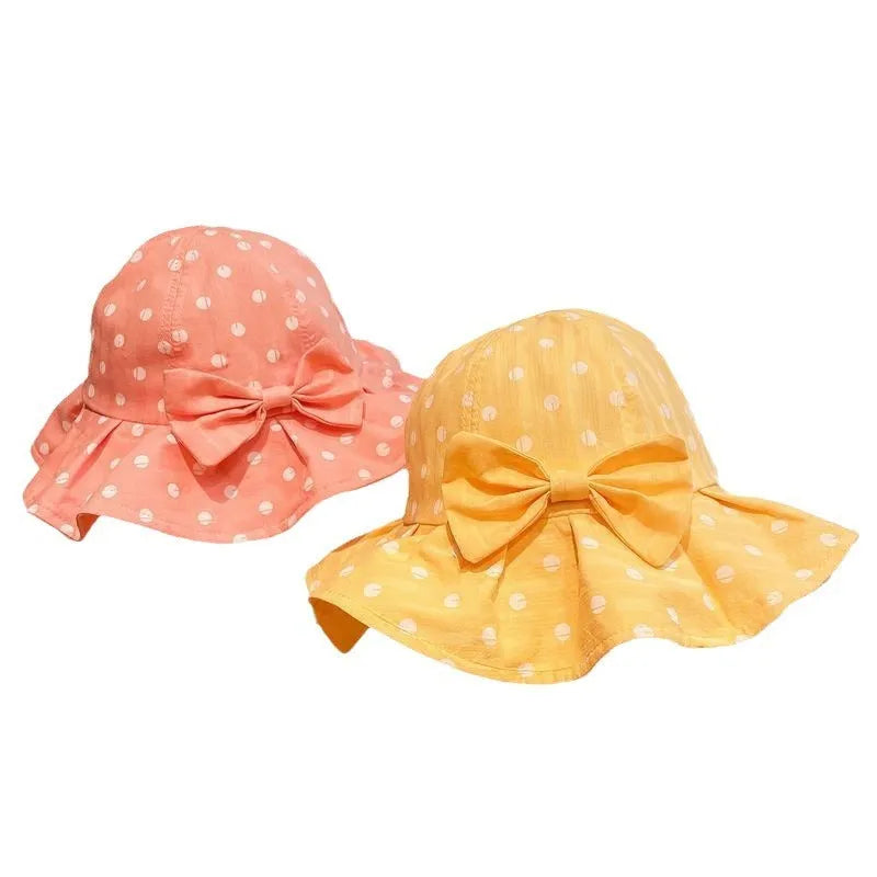 Children's sun hat with large brim in ice linen fabric, flower design, dome crown style for sun protection