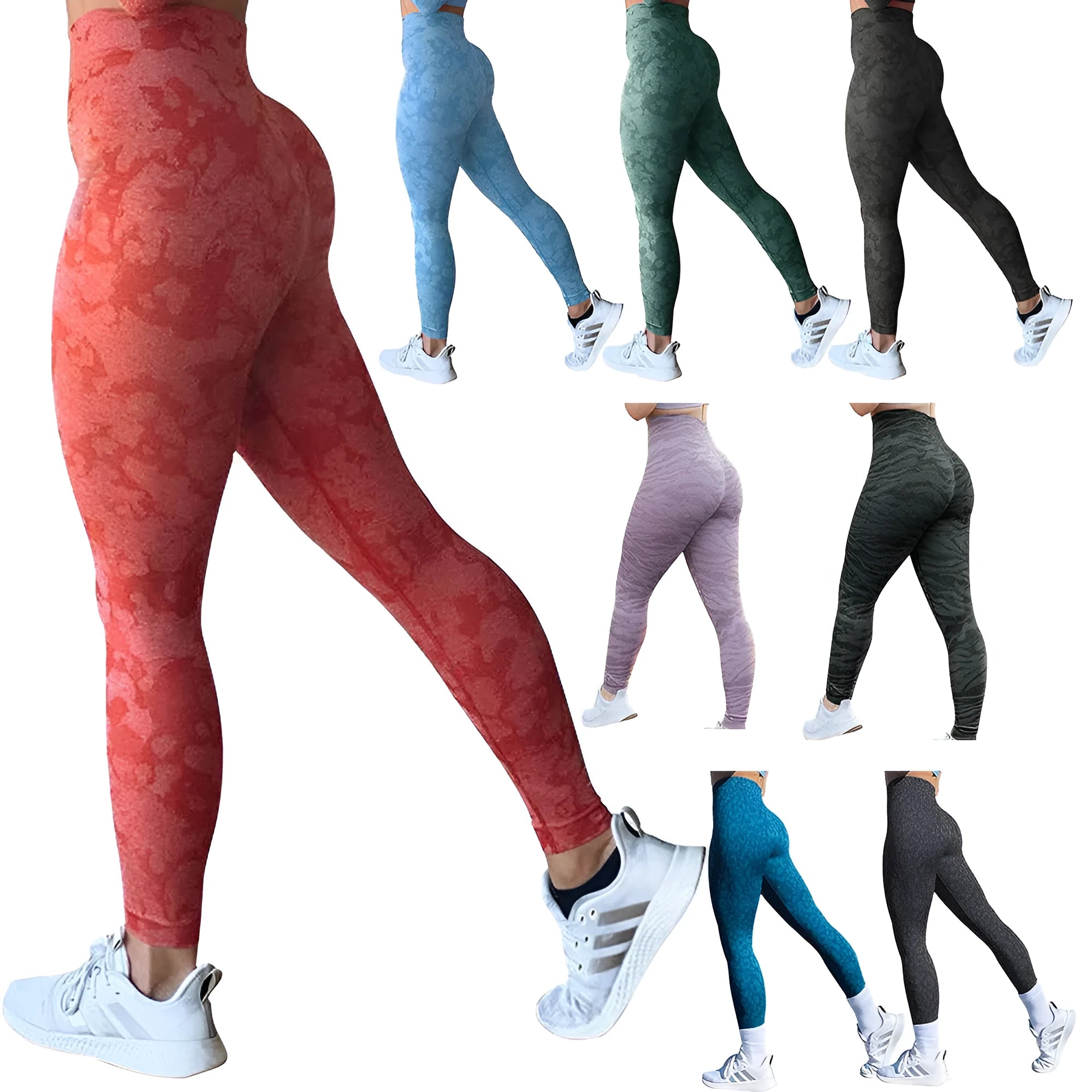Women's push up butt leggings in camouflage print with moisture-wicking fabric for workout and fitness