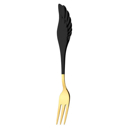 304 stainless steel Angel Wing spoon and fork set in various colours