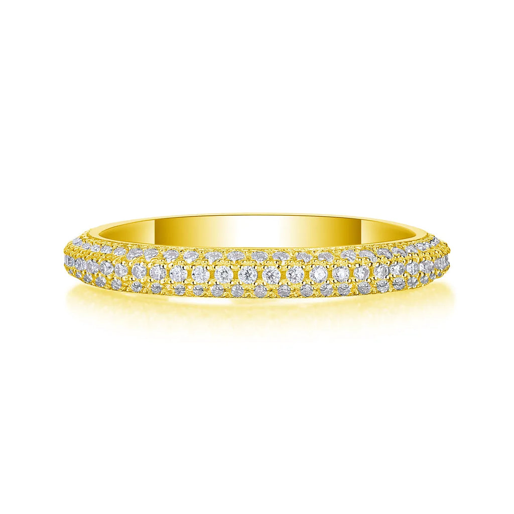 Mr. Right moissanite wedding ring set S925 silver platinum-plated gold colour with GRA certificate